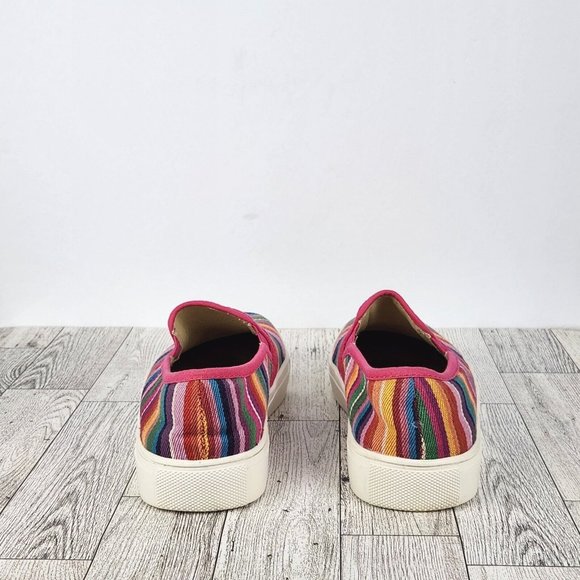 Boutique by Corkys Sneaker Womens Sz 6 Slip-on Multi-Color Striped Artsy Whimsy - Picture 4 of 10